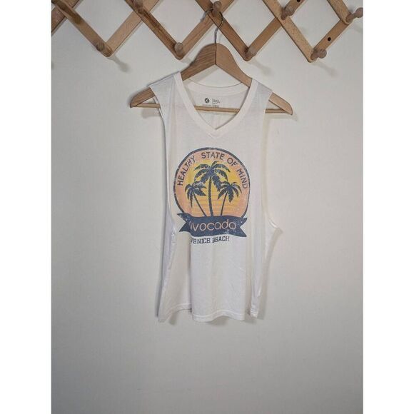 Avocado Activewear Venice Beach Healthy State Of Mind Oversized Muscle Tank Sz M - Picture 1 of 4